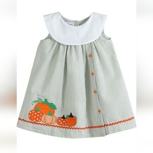 Green seersucker Lil Cactus dress